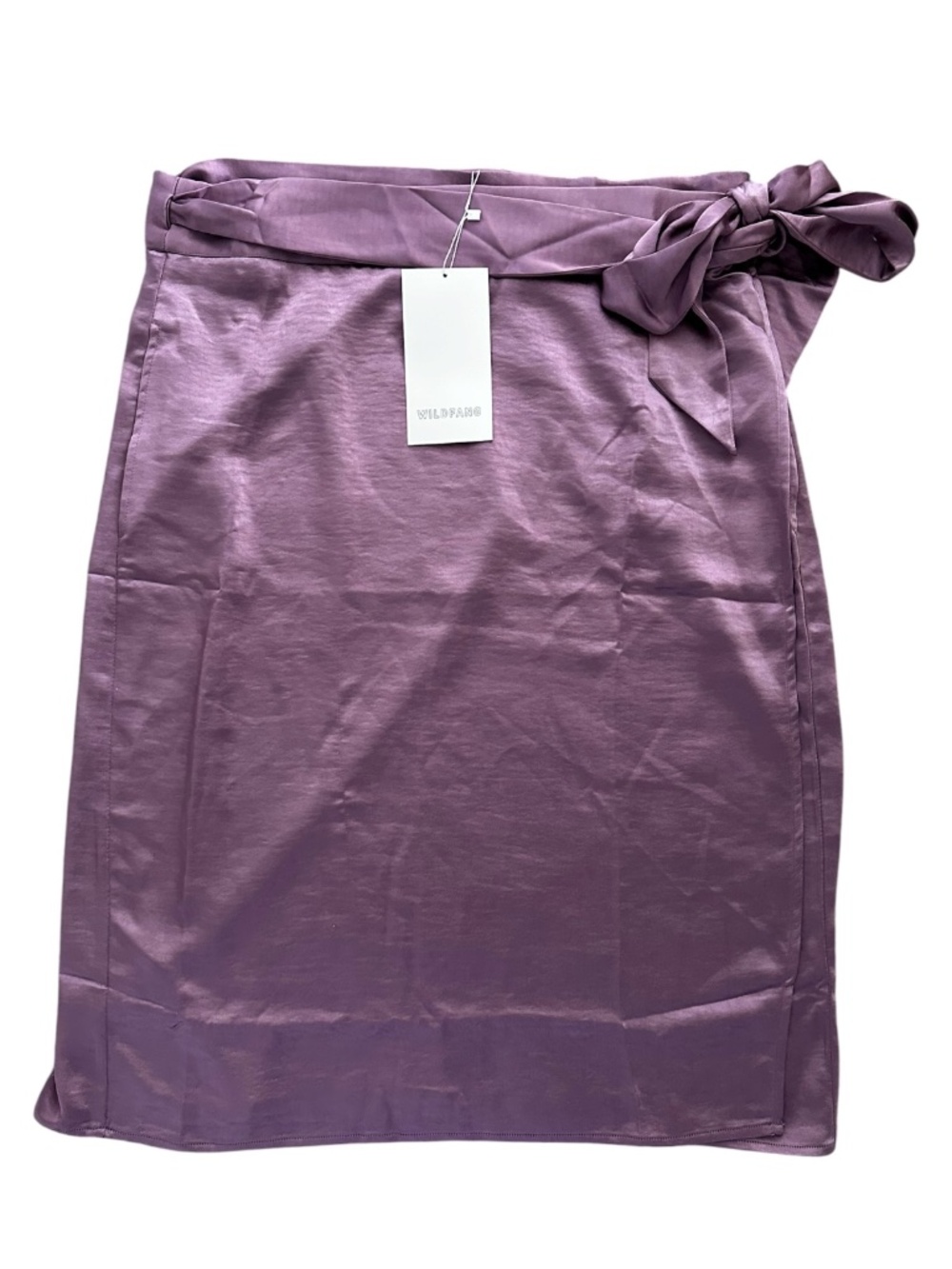 Wildfang The Empower Satin Wrap Mauve Midi Skirt NWT